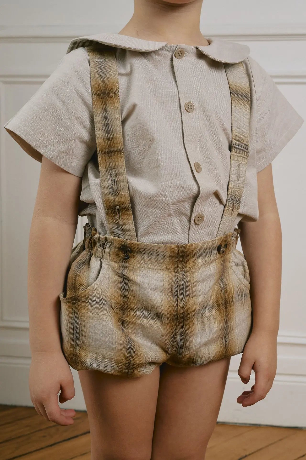 Bloomer À Bretelles Ternes - Tartan Miel