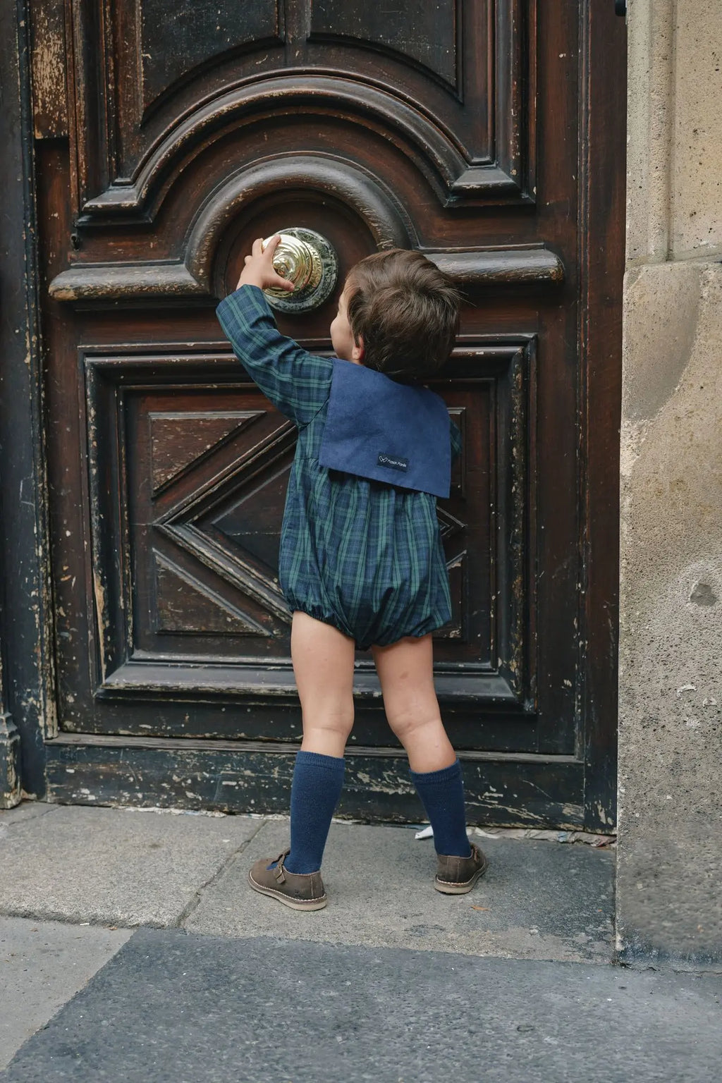 Barboteuse Bac - Tartan Bleu