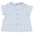 Blouse Courcelles - Vichy Bleu Double Gaze