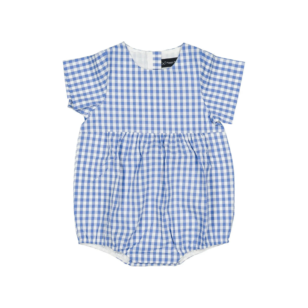 Barboteuse Bourse - Vichy Bleu Azur