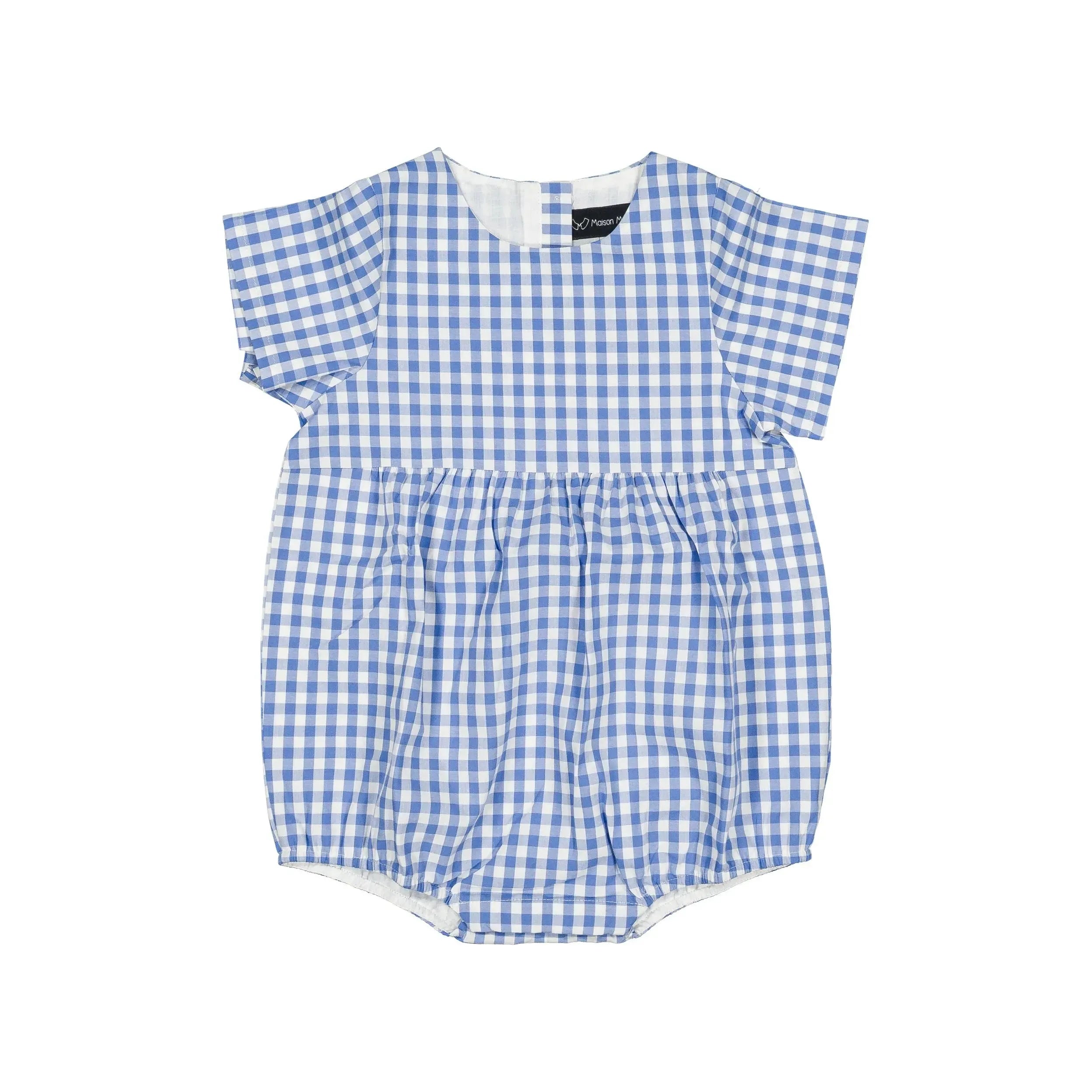 Barboteuse Bourse - Vichy Bleu Azur