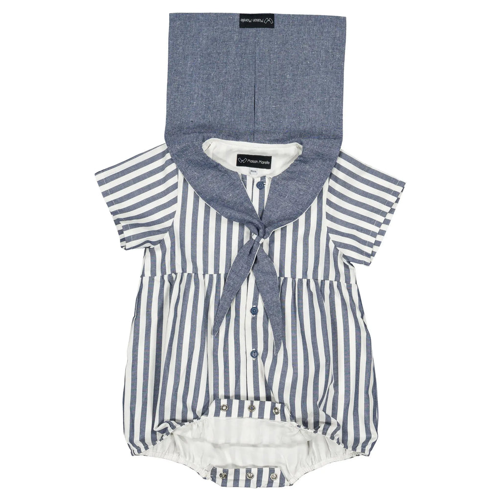 Barboteuse Cambon - Rayé Bleu Foncé