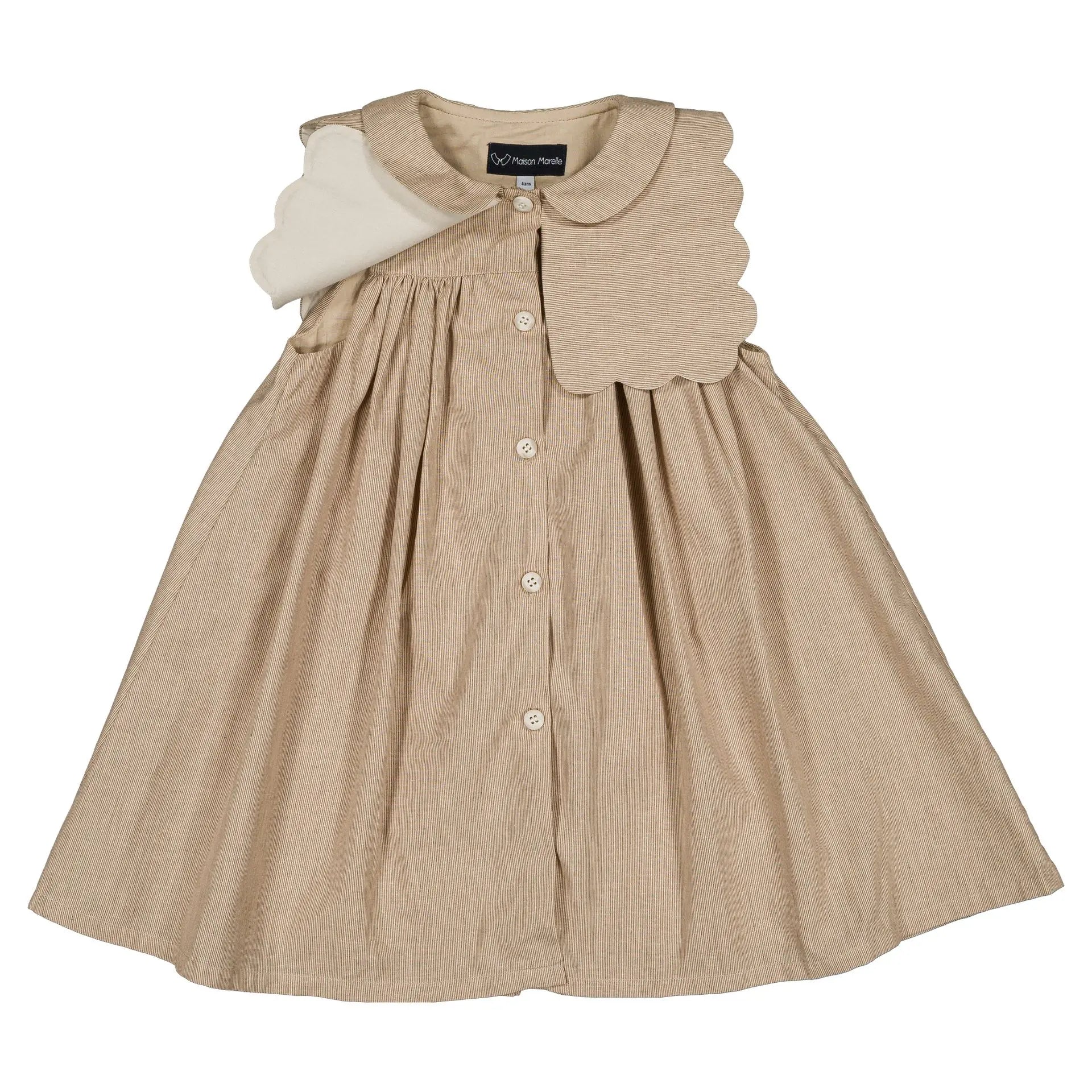 Robe Elysée - Beige Fines Rayures
