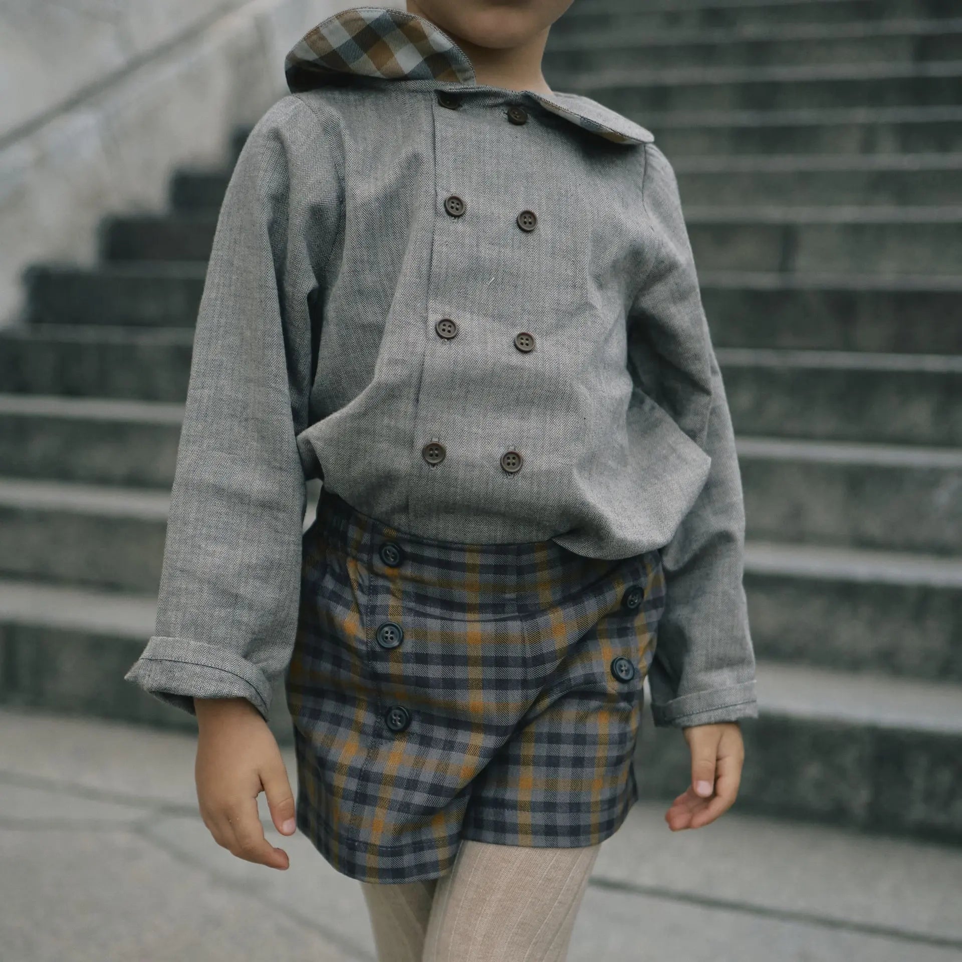 Short Sevres - Tartan Orange - Taupe