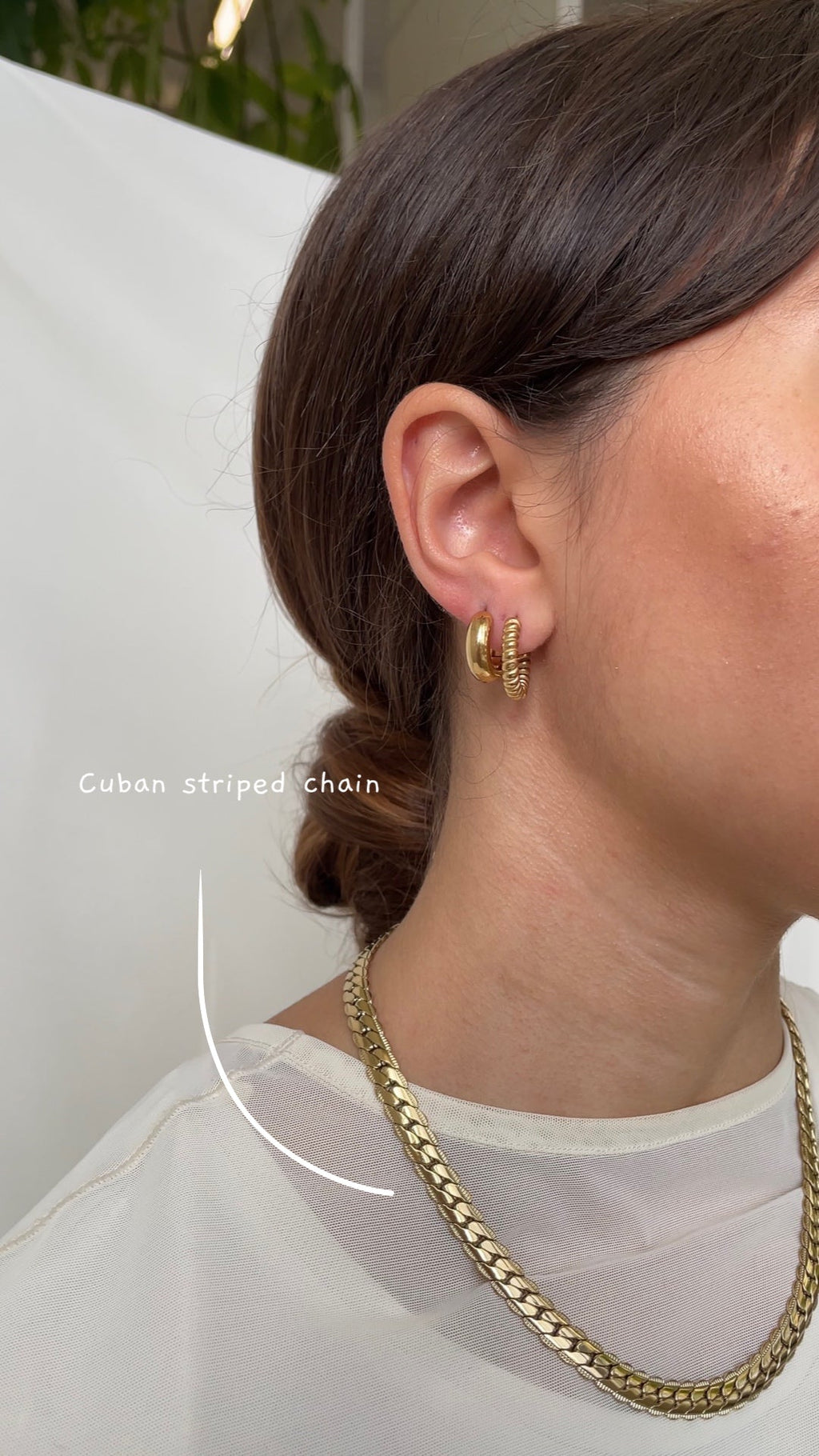 Collier Cuban Striped Chain