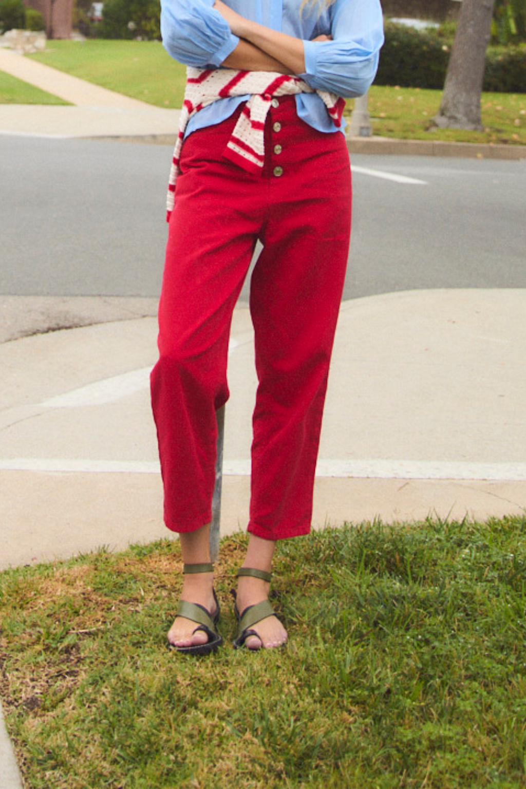 Jean Malibu Sergé Rouge