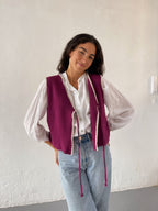 Gilet Maille Fuchsia