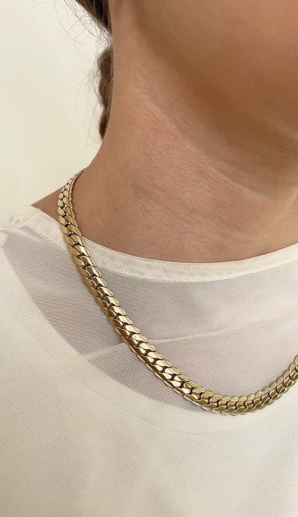 Collier Cuban Striped Chain