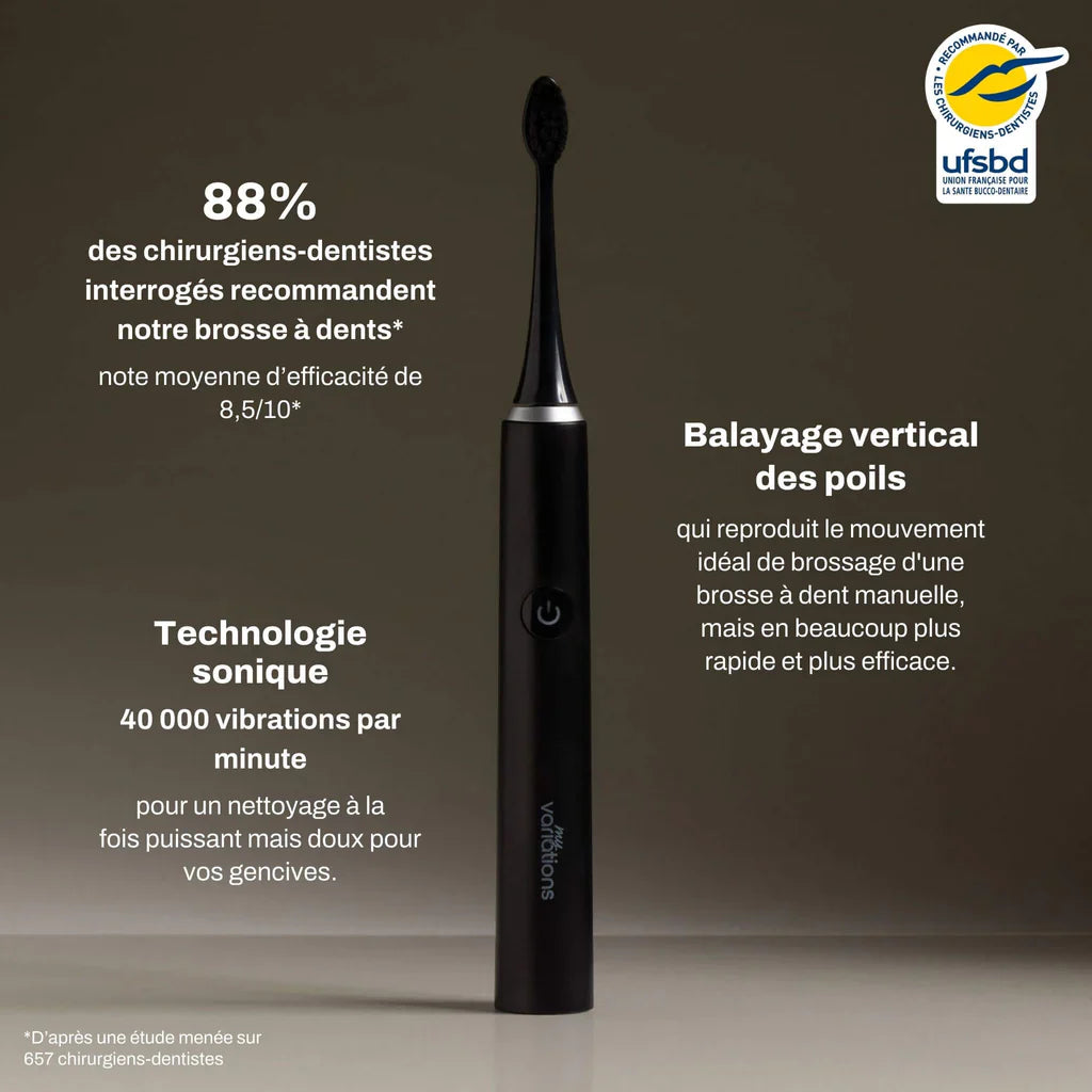 Brosse Noire + Étui + Support