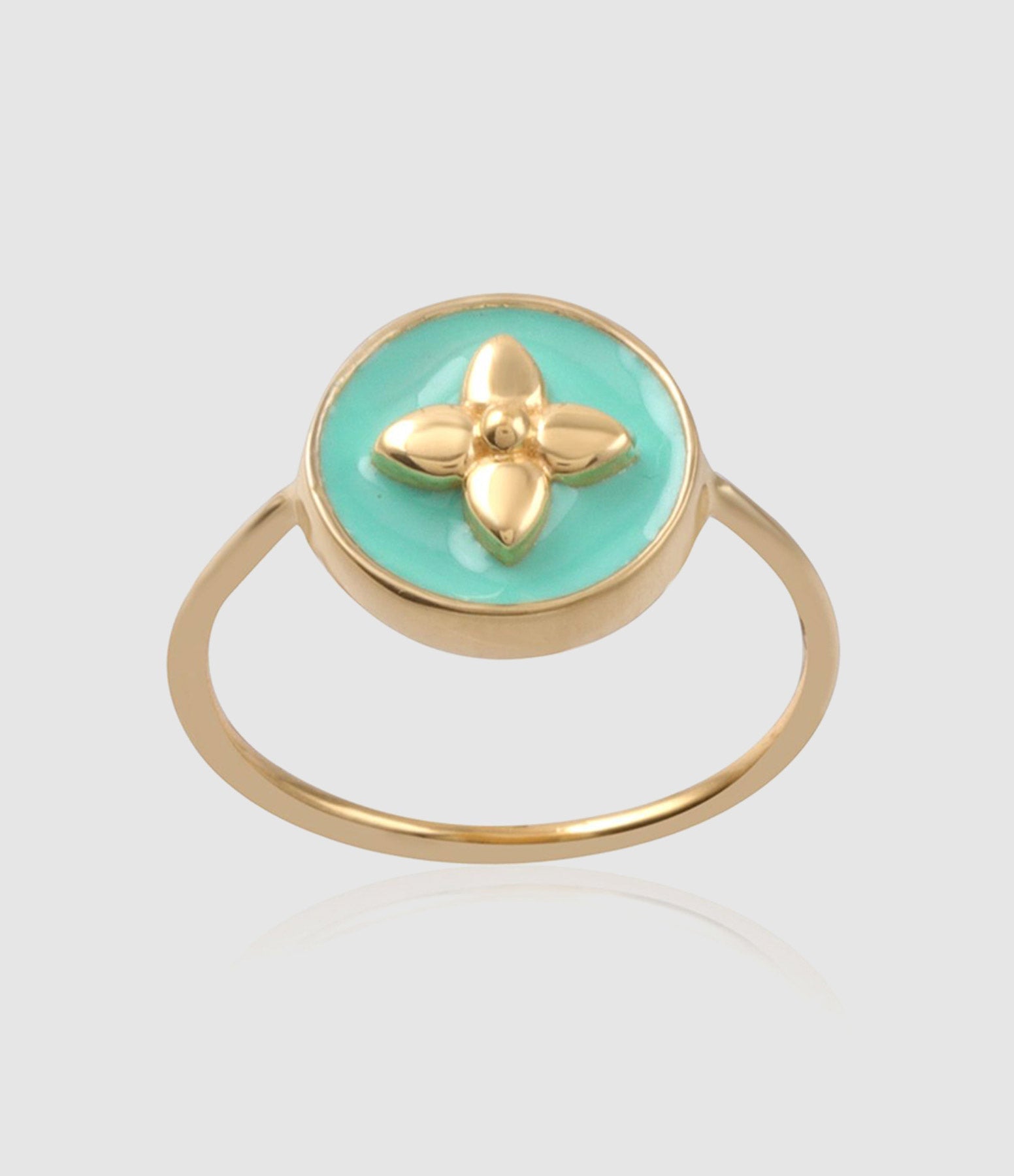 Cabirol - Bague Croisette Laquée Jade - Femme