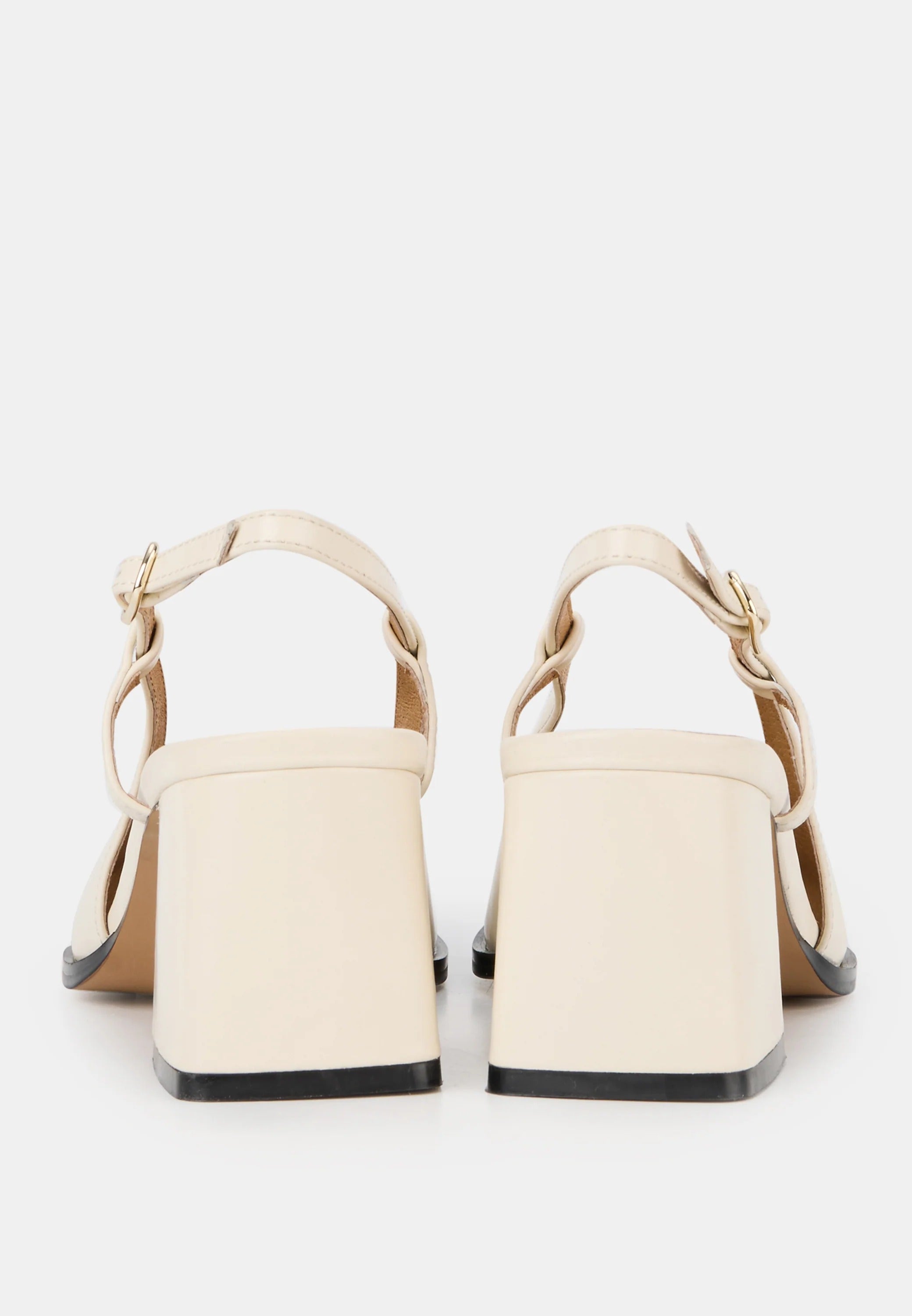 Slingbacks - Cuir Beige/Noir - Denise