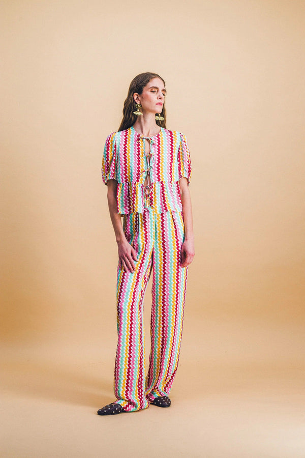 Ensemble Top Aimée+ Pantalon Tilda Orphism Lines Rainbow