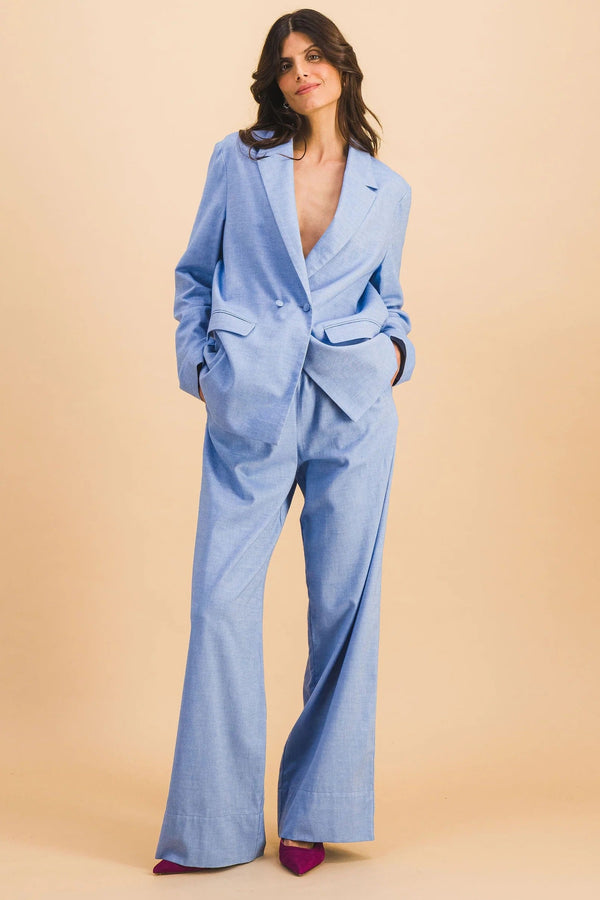 Ensemble Veste Ambre & Pantalon Bleu Ciel