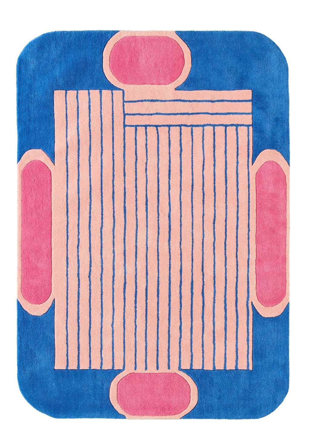 Nuage Sucré - Tapis D'Intérieur - Laine/Coton - Bleu