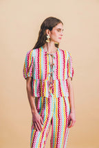 Ensemble Top Aimée+ Pantalon Tilda Orphism Lines Rainbow
