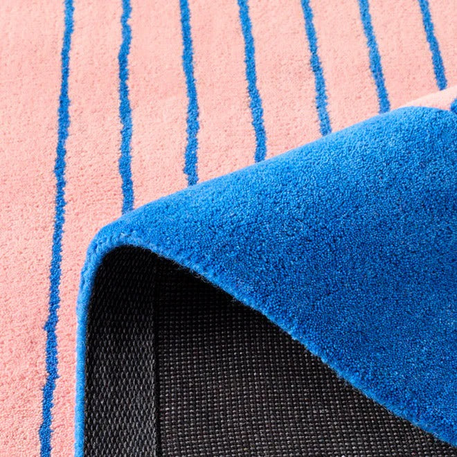 Nuage Sucré - Tapis D'Intérieur - Laine/Coton - Bleu