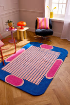 Nuage Sucré - Tapis D'Intérieur - Laine/Coton - Bleu