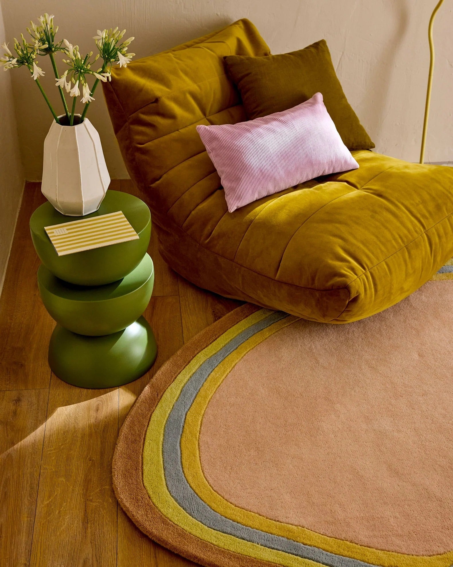 Rayon Tendre - Tapis D'Intérieur - Laine/Coton - Multi
