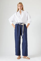 Pantalon Avec Ceinture Theo Indigo