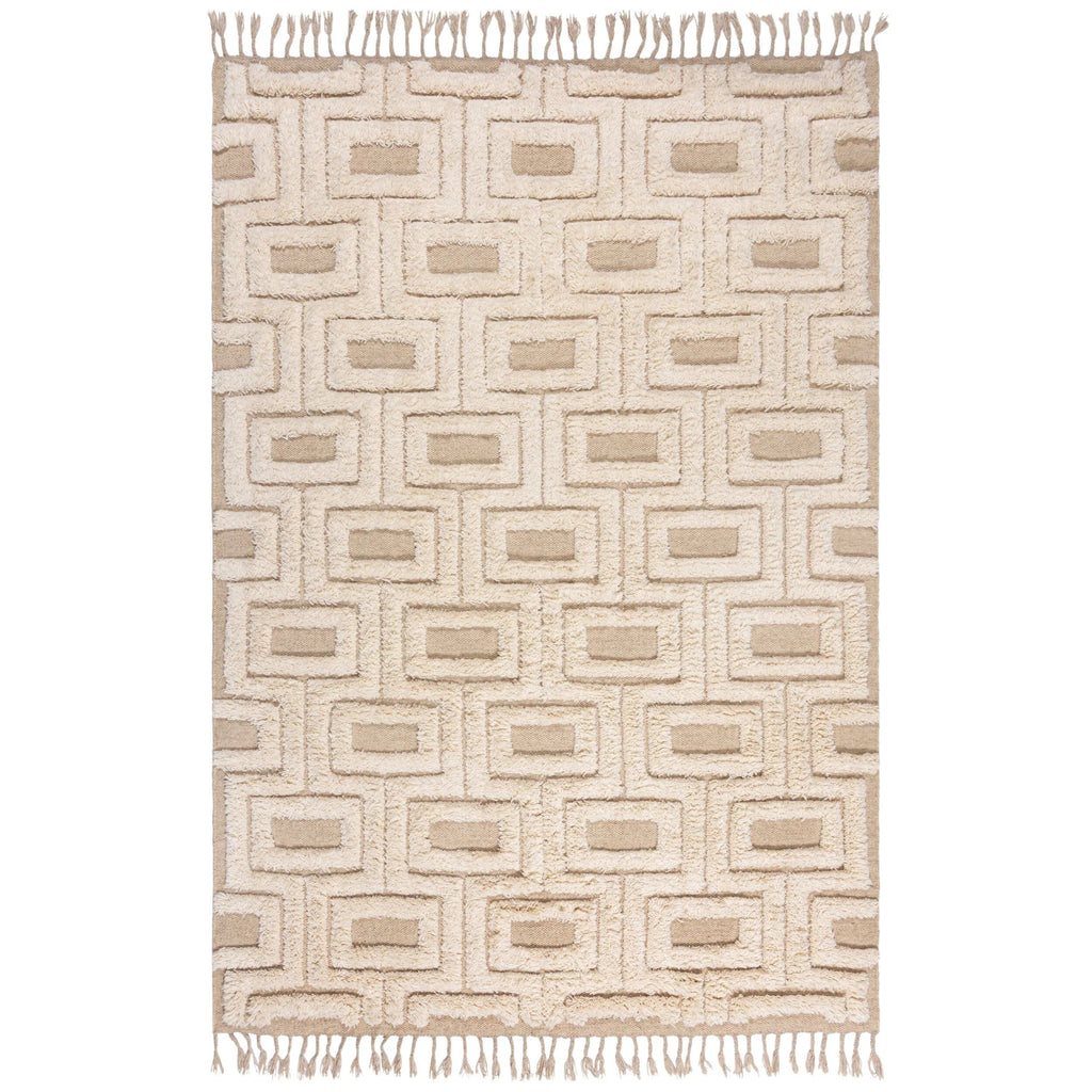 Greek Key - Tapis Shaggy En Laine