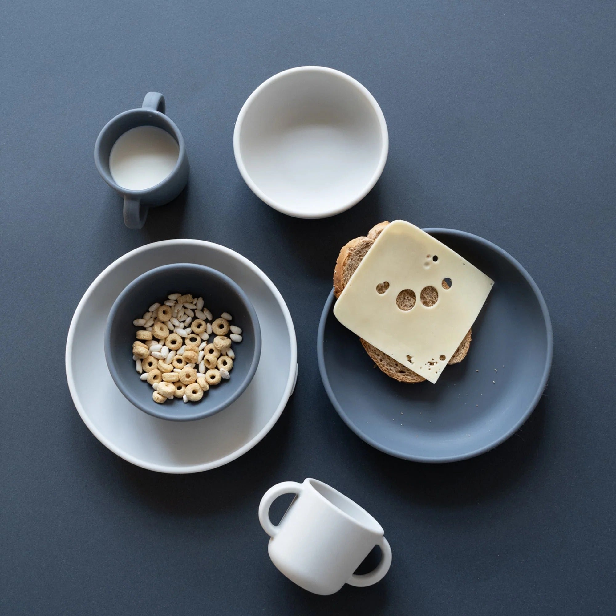 Set 2 Assiettes Ventouses En Silicone - Cloud/Storm