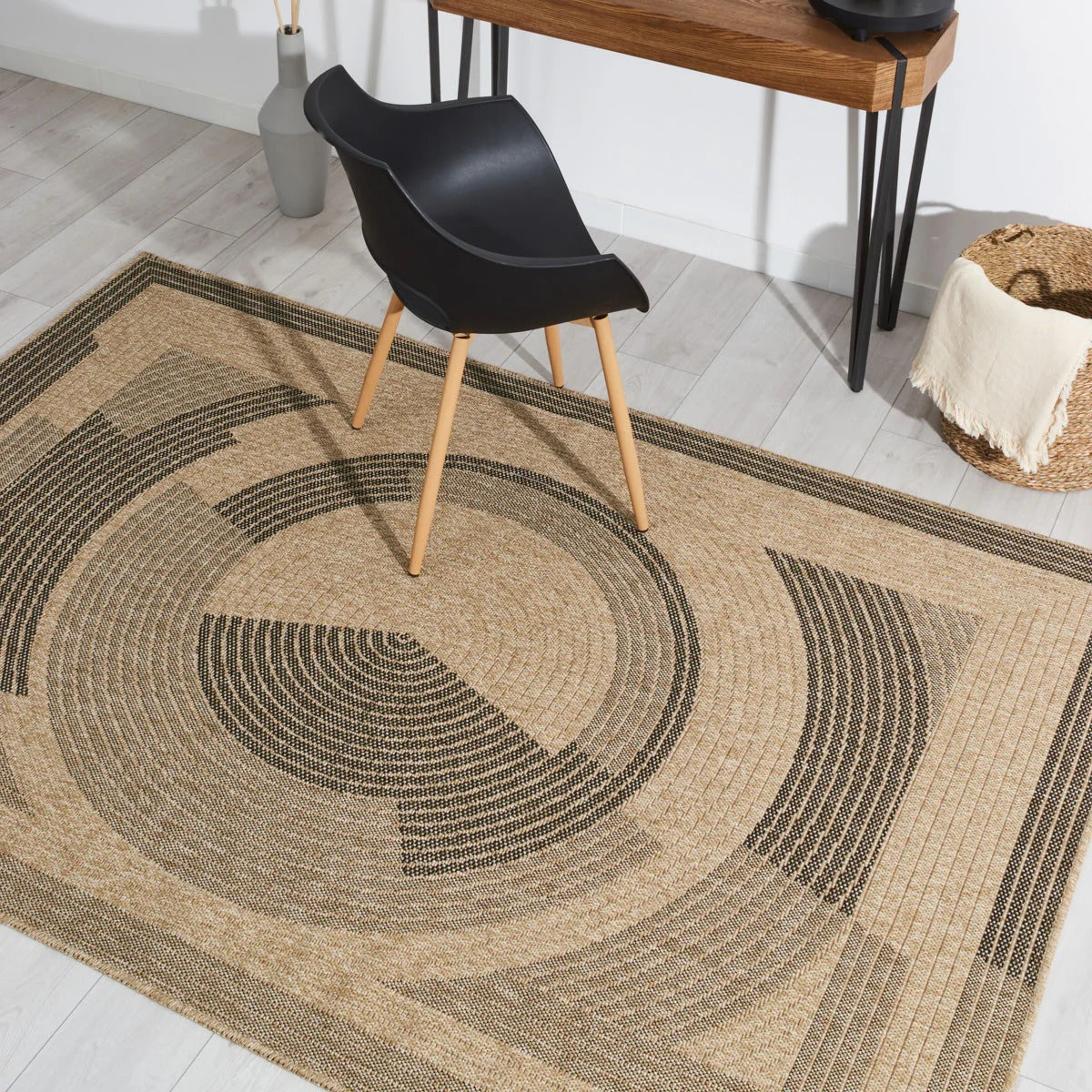 Nature - Tapis D'Intérieur/Extérieur - Polypropylène - Noir