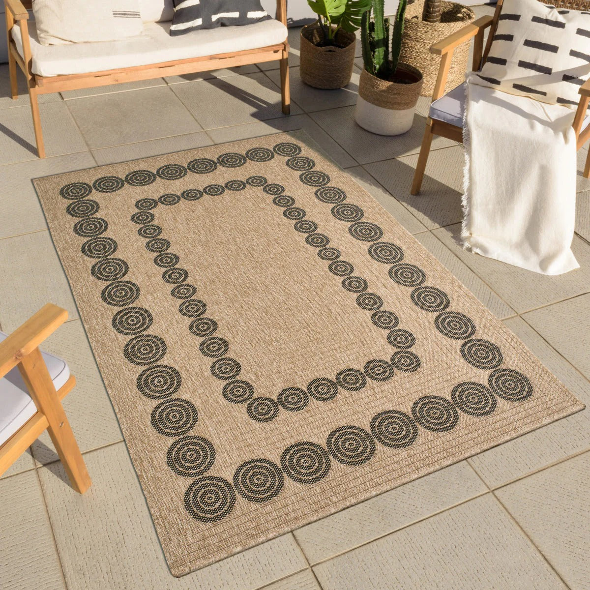 Nature - Tapis D'Intérieur/Extérieur - Polypropylène - Noir