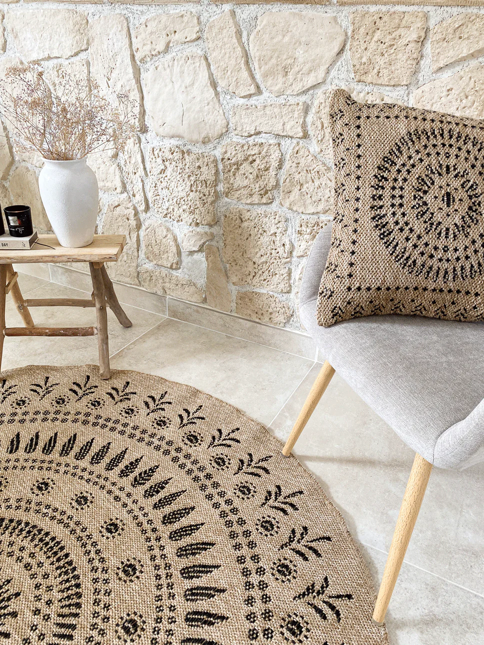 Nature - Tapis D'Intérieur/Extérieur - Polypropylène - Noir