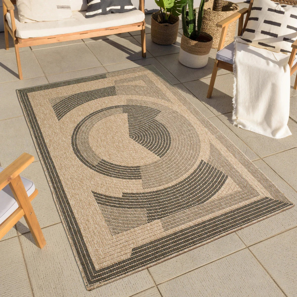 Nature - Tapis D'Intérieur/Extérieur - Polypropylène - Noir