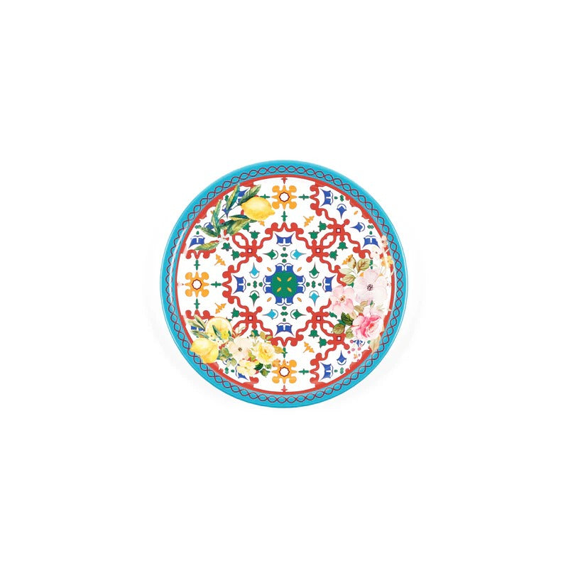 Lot De 4 Assiettes Plates "Flower&Lemon"