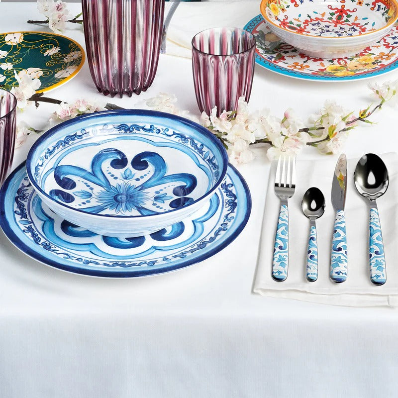 Lot De 6 Assiettes Plates "Blues"