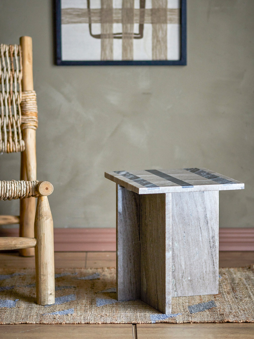 Clea - Table D'Appoint - Marron - Marbre
