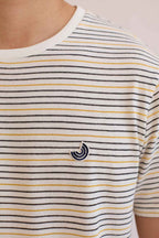 recycled poliester striped tee for men