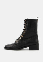Janis - Cuir façon Croco Noir - Bons Baisers - The Bradery
