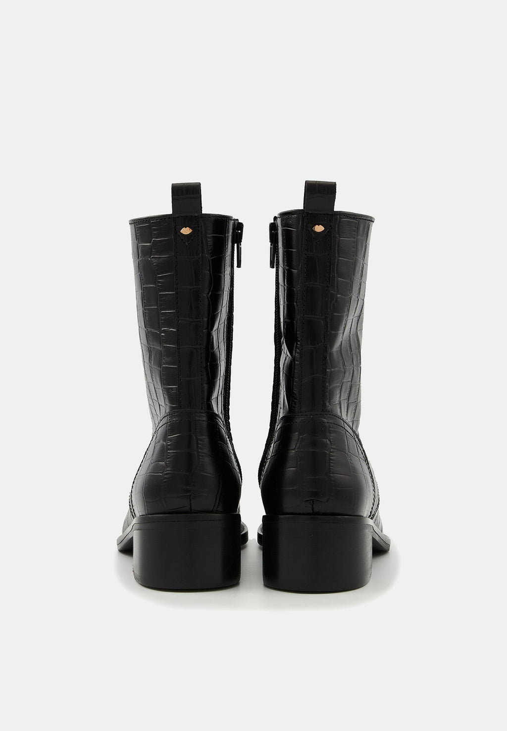 Janis - Cuir façon Croco Noir - Bons Baisers - The Bradery