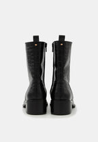 Janis - Cuir façon Croco Noir - Bons Baisers - The Bradery