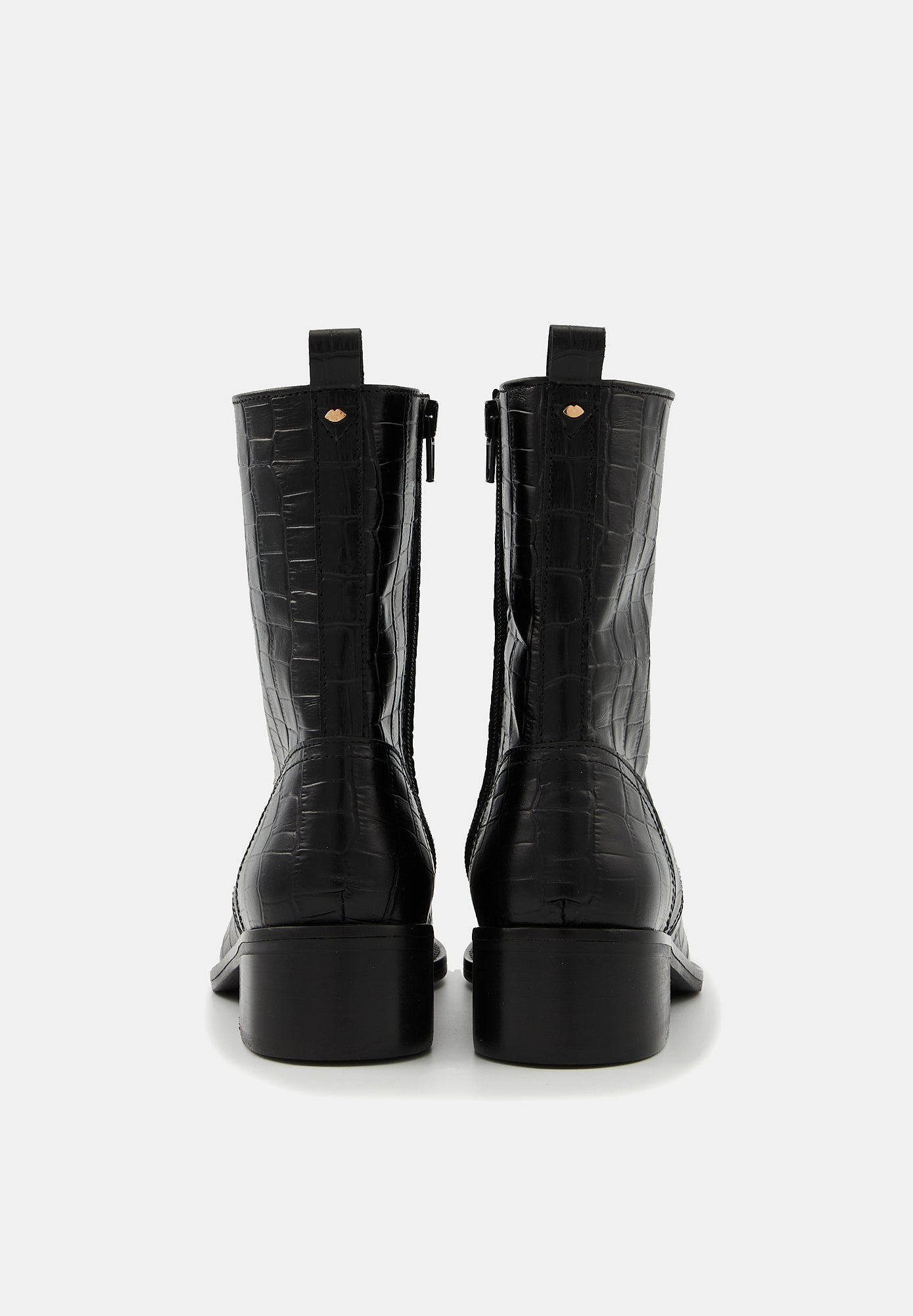 Janis - Cuir façon Croco Noir - Bons Baisers - The Bradery