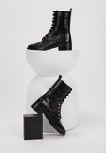 Janis - Cuir façon Croco Noir - Bons Baisers - The Bradery