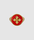 Cabirol - Chevalière Janis Laquée Rouge - Femme