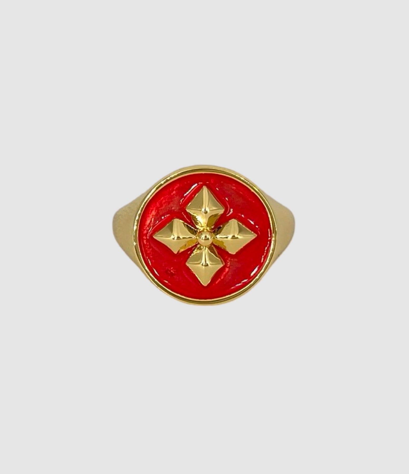 Cabirol - Chevalière Janis Laquée Rouge - Femme