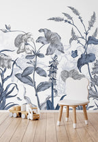 Fresque Jardin Anglais - Bleu Givré