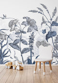 Fresque Jardin Anglais - Bleu Givré