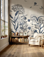 Fresque Jardin Anglais - Bleu Givré