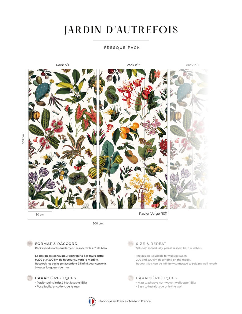 Fresque Jardin d'Autrefois - Papier Vergé