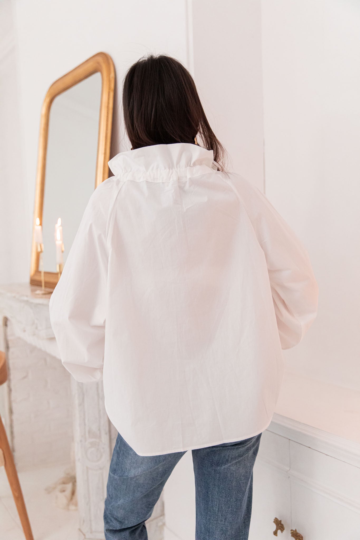 JESSI Blanche - Blouse Noeud