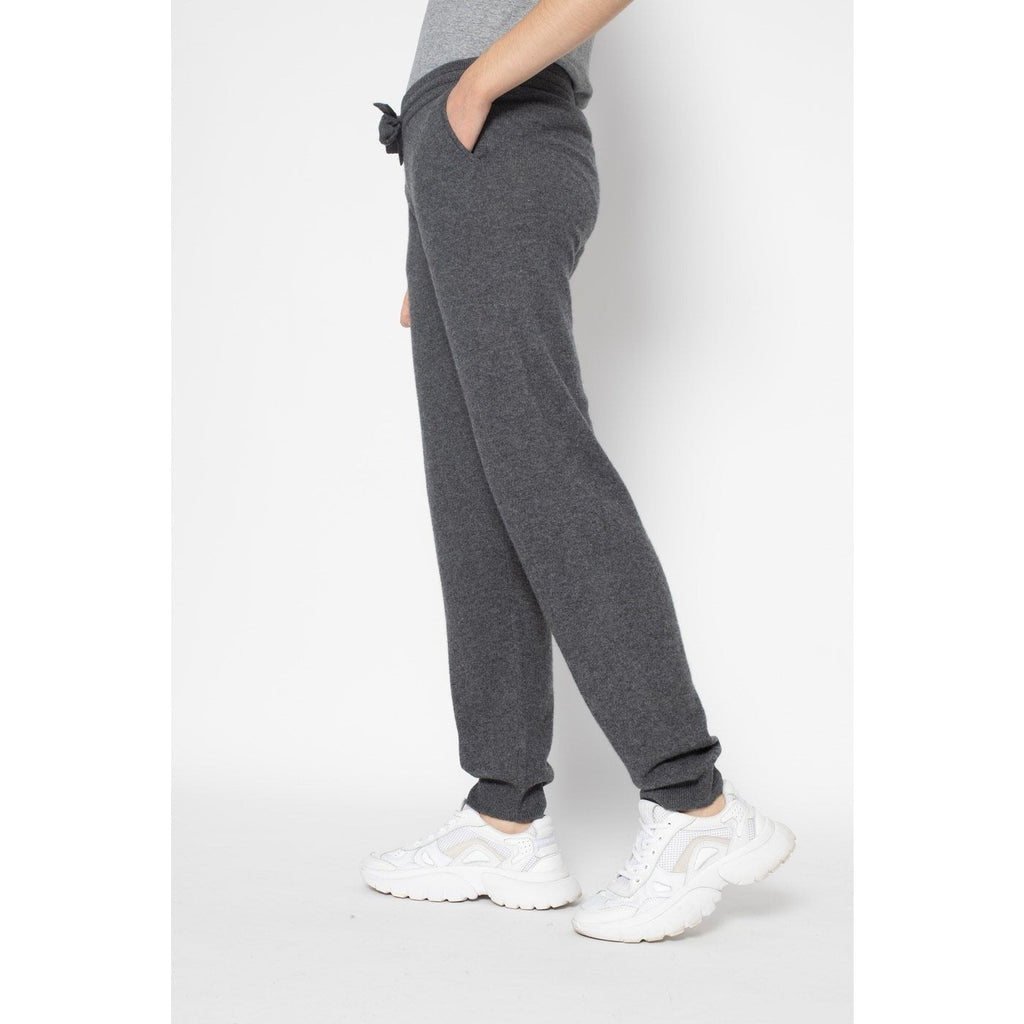 Jogging Gwen Gris Sombre, 100% Cachemire, 2 Fils, Jersey - Femme - Perfect Cashmere - The Bradery