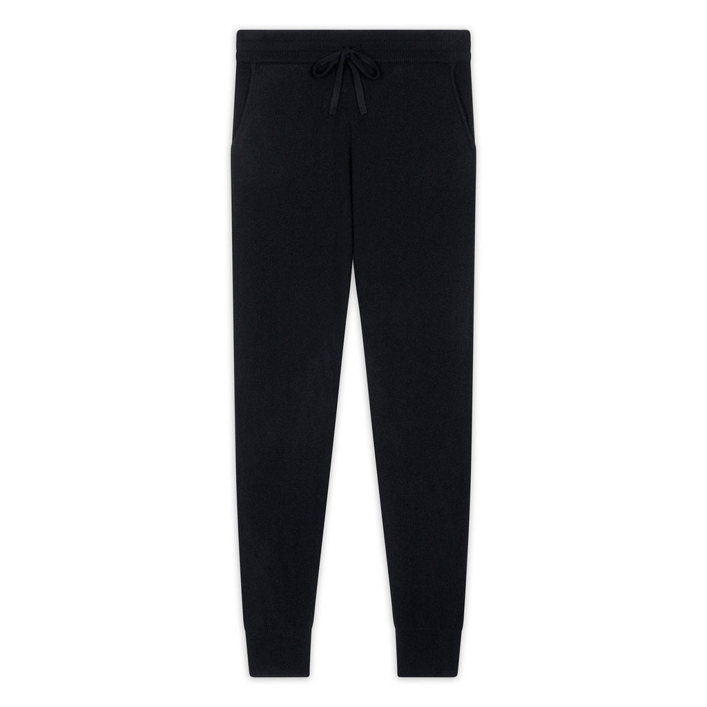 Jogging Gwen Noir, Jersey, 100% Cachemire, 2 Fils - Femme - Perfect Cashmere - The Bradery