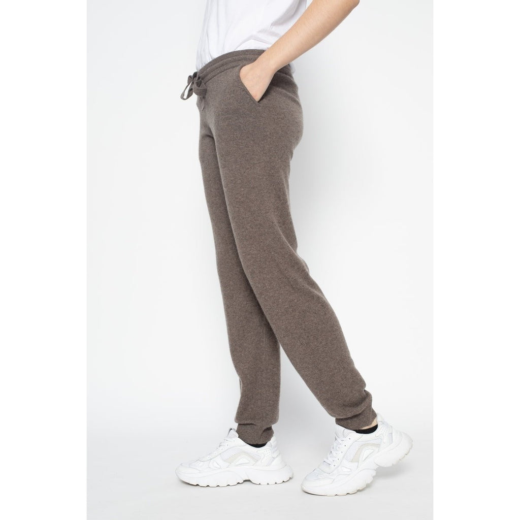 Jogging Gwen Taupe, Jersey, 100% Cachemire, 2 Fils - Femme - Perfect Cashmere - The Bradery