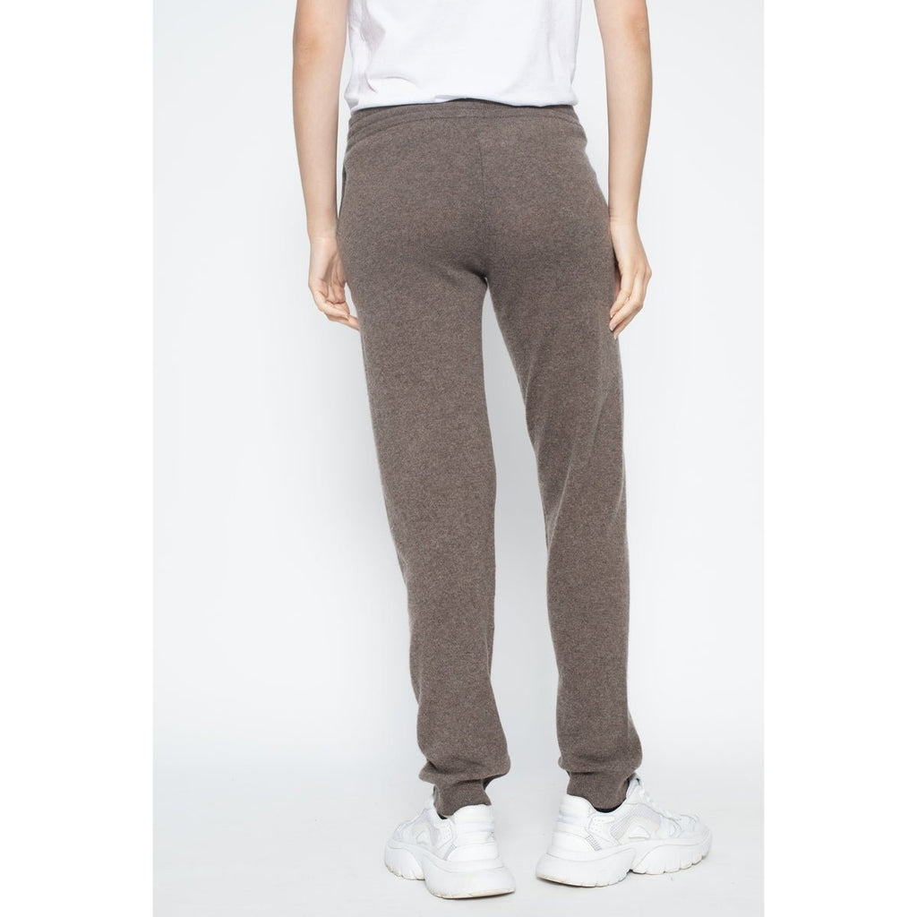 Jogging Gwen Taupe, Jersey, 100% Cachemire, 2 Fils - Femme - Perfect Cashmere - The Bradery