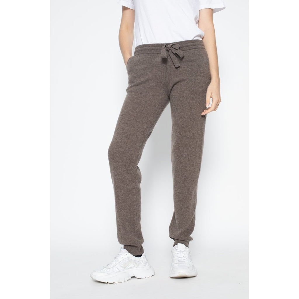 Jogging Gwen Taupe, Jersey, 100% Cachemire, 2 Fils - Femme - Perfect Cashmere - The Bradery
